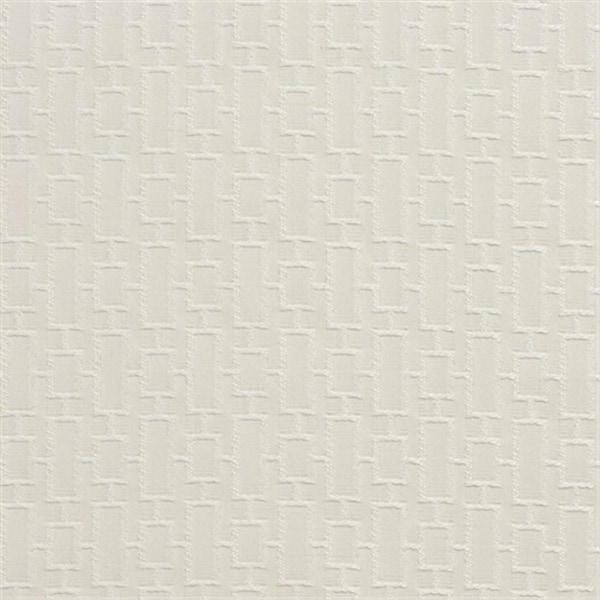 Designer Fabrics 54 in. Wide White Shiny Connected Rectangles Silk Satin Upholstery Fabric K0250C - main